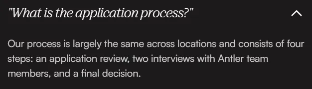 Antler application process