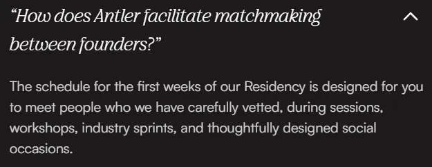 Antler matchmaking process