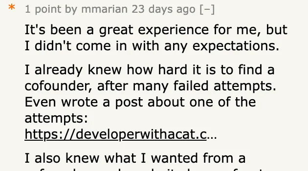 Hacker News comment