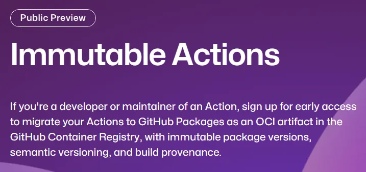 immutable actions announcement