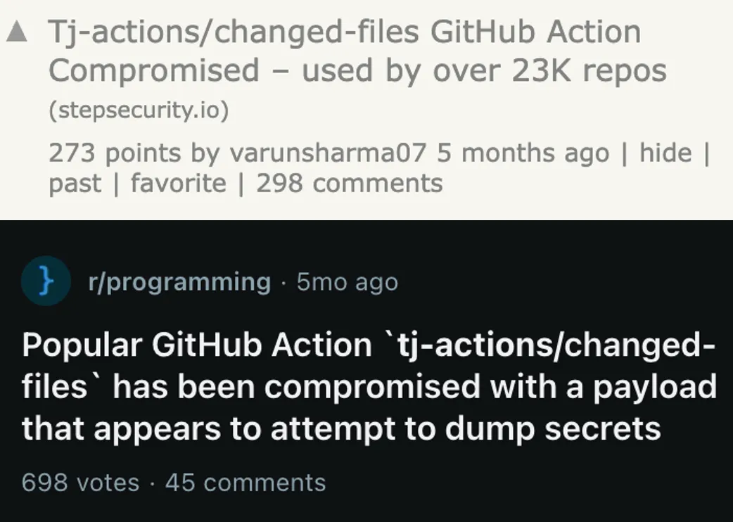 tj-actions compromise headlines